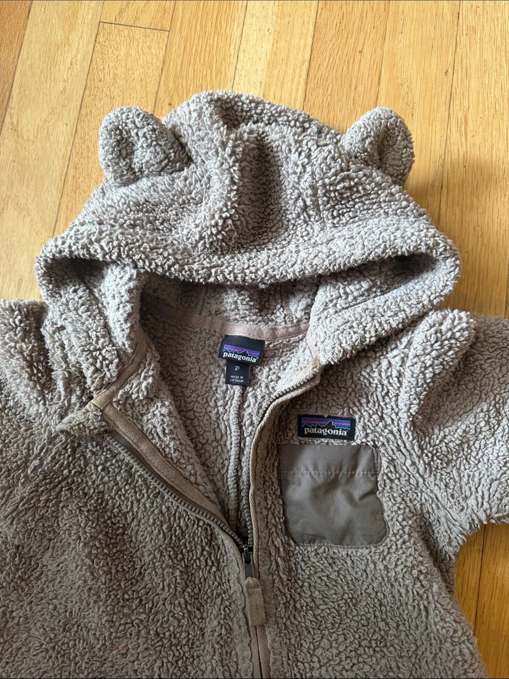 Patagonia Teddy Fleece One-Piece Romper in Taupe
